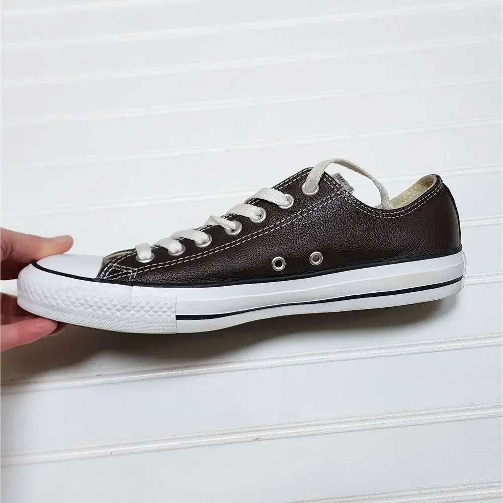 Converse Chuck Taylor All Star Low Leather Adult Sneakers Size 8.5 M/10.5W Brown - Picture 6 of 11